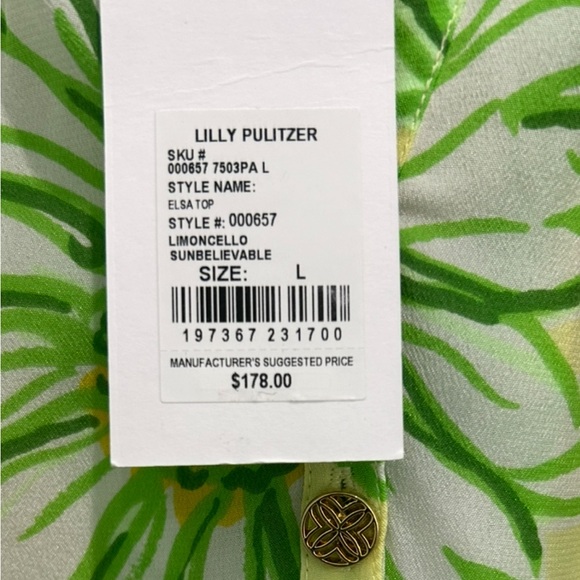 NWT Lilly Pulitzer Elsa Silk Top Sz L - Picture 4 of 5